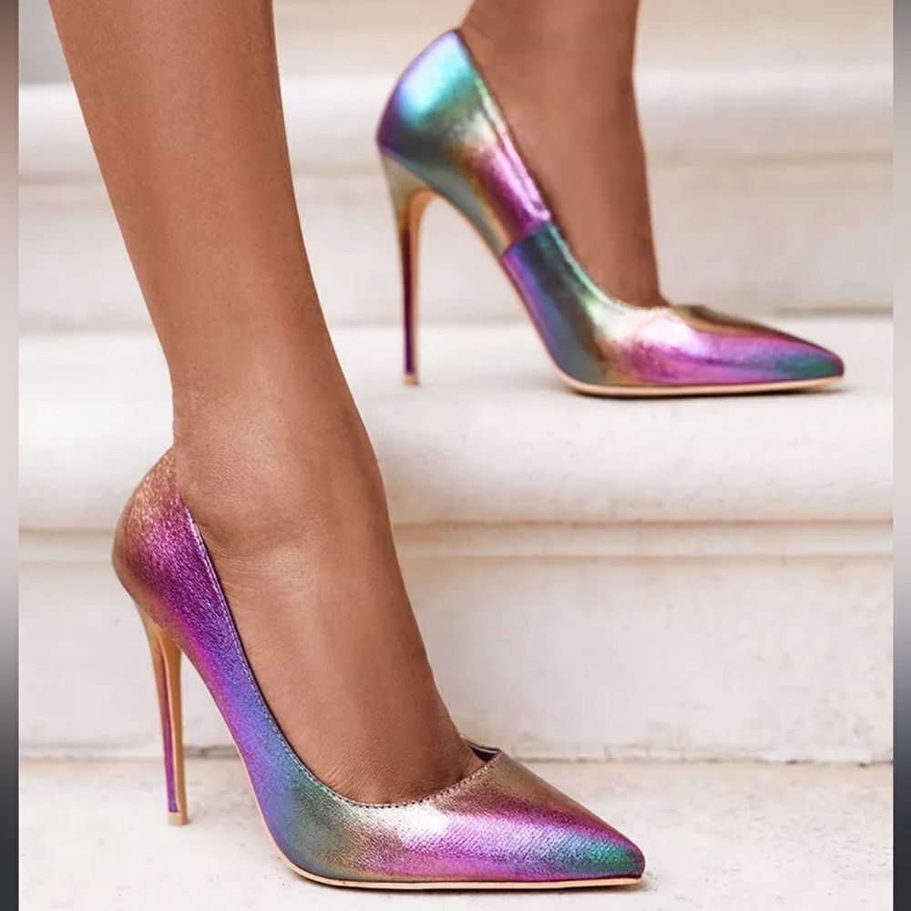 BRAND NEW JESSICA SIMPSON CASSANI POINTED TOE RAINBOW MULTI WOMEN"S PUMP SHOE G1